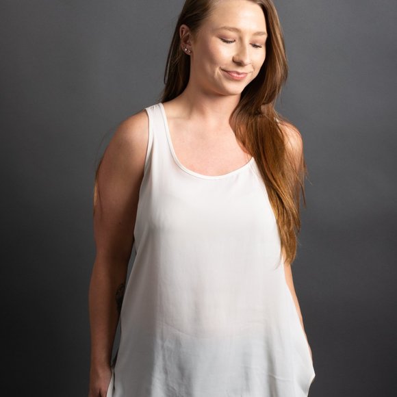 White Chiffon Tank by Ann Taylor - Picture 4 of 10